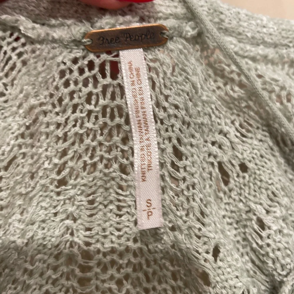 Free People Pretty in Pointelle Sweater Color: Blue | Size: S - Picture 5 of 6